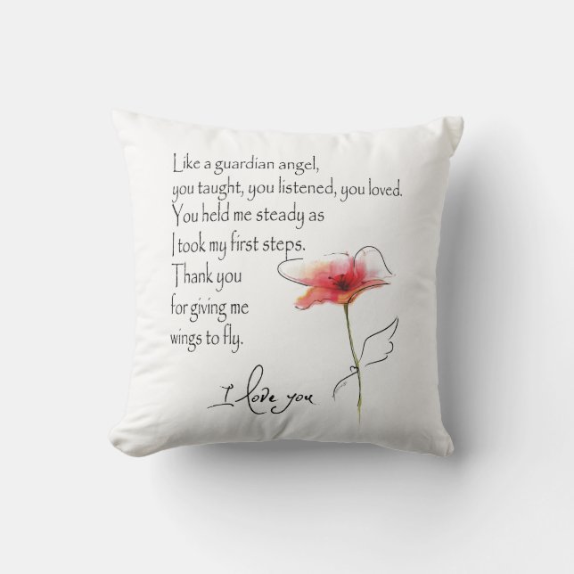 ALMOFADA TRAVESSEIRO ANGEL GUARDIANO PARA MÃE ETC. (Frente)