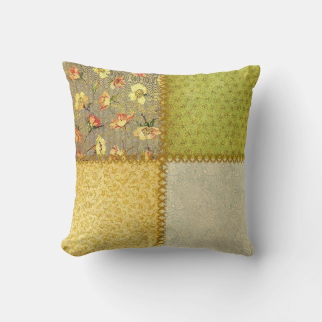 Almofada Travesseiro antiquado dos retalhos da sucata (Frente)