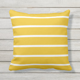 Almofada Travesseiro ao ar livre, amarelo e branco