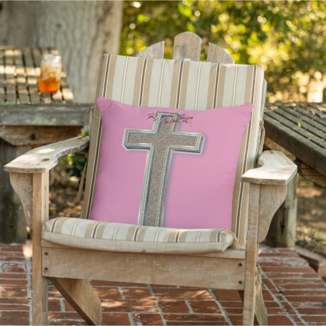 Almofada Travesseiro ao ar livre com fundo rosa (Cadeira)
