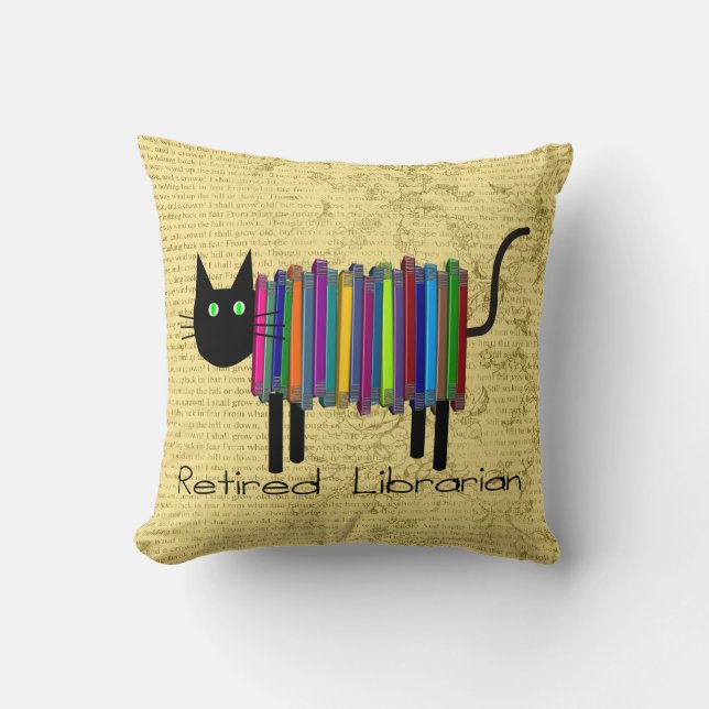 Almofada Travesseiro aposentado do gato do livro do (Frente)
