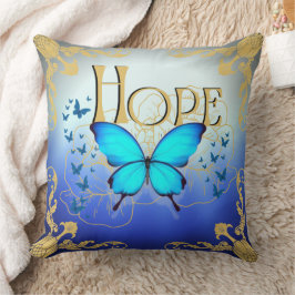 Almofada Travesseiro Arsty Blue Butterfly 20"x20" - Esperan