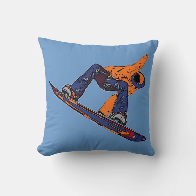 Almofada Travesseiro artístico de arco azul-laranja (Frente)