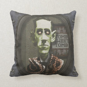 Almofada Travesseiro assombrado de HP Lovecraft do zombi