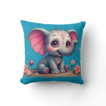 Travesseiro Azul de Elefante