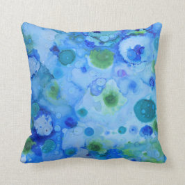 Almofada travesseiro azul e verde "Abaixo da Água"