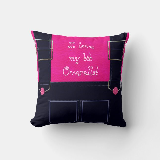 Almofada Travesseiro Azul Jean Bib Overalls (Frente)