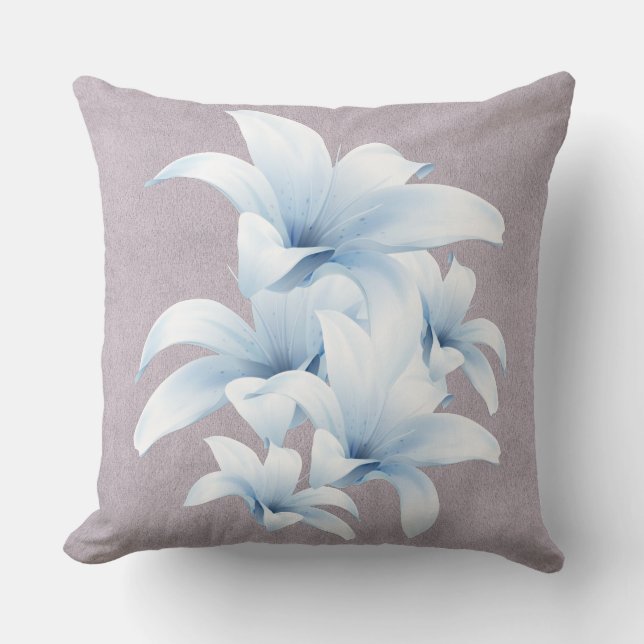 Almofada Travesseiro Azul Lily Peace Love (Frente)