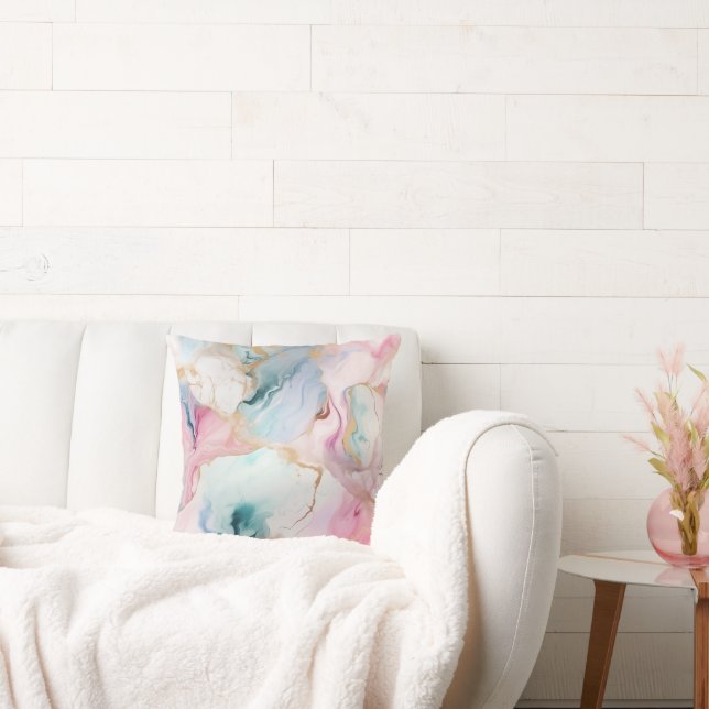 Almofada Travesseiro AZUL MARBLE DO OCEAN SWIRL (Sofá)