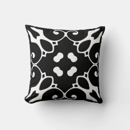 Almofada travesseiro azulejo espanhol preto e branco