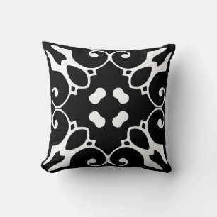 Almofada travesseiro azulejo espanhol preto e branco