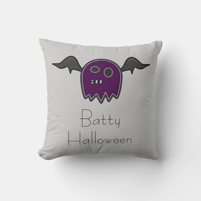Almofada Travesseiro Bat Roxo Ghost (Frente)