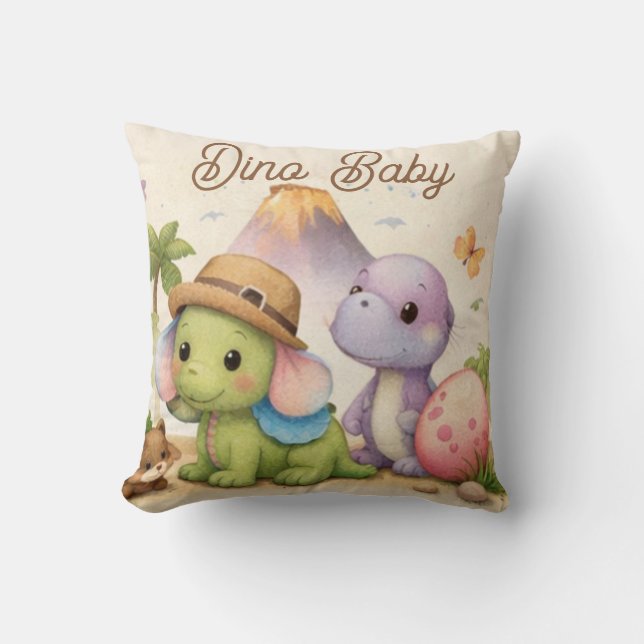 Almofada Travesseiro Bebê Dinossauro | Decoração de Dinossa (Frente)