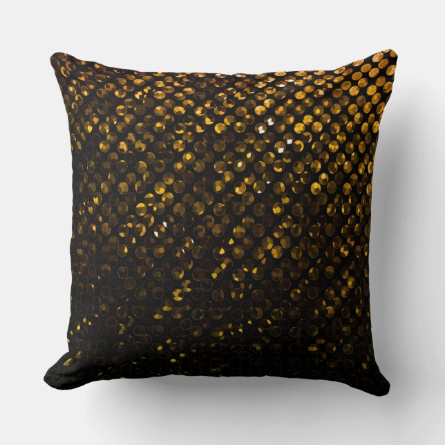 Almofada Travesseiro Bling de cristal Dourado Strass (Frente)