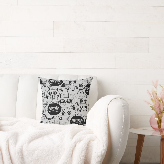 Almofada Travesseiro bobo Cat Faces (Sofá)