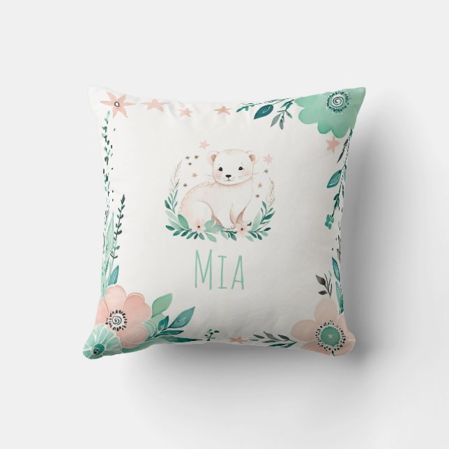 Almofada Travesseiro Boho Baby Ermine Pastel Verde (Verso)
