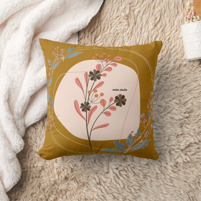 Almofada Travesseiro Boho Flor Silvestre Botânica (Cobertor)