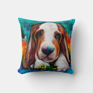 Almofada Travesseiro bonitinho de cão de caça do basset