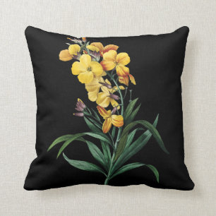 Almofada travesseiro bonito amarelo do preto da flor