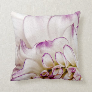 Almofada Travesseiro branco e roxo da flor da dália