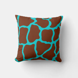 Almofada Travesseiro Brown and Turquoise Giraffe