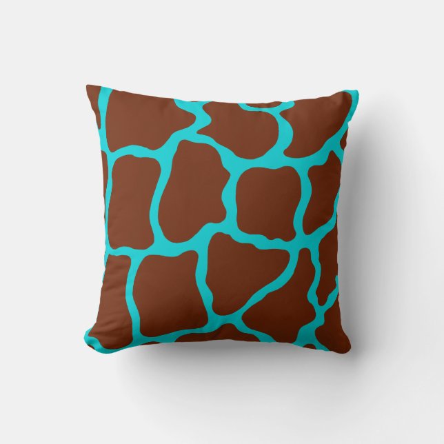 Almofada Travesseiro Brown and Turquoise Giraffe (Frente)