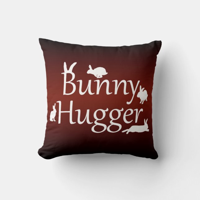 Almofada Travesseiro Bunny Hugger (Vermelho Escuro/Claro) (Frente)