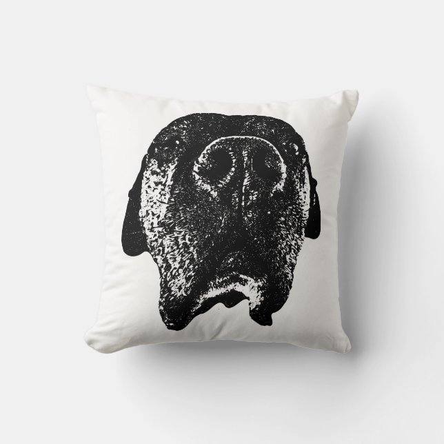 Almofada Travesseiro Cane Corso | Desenho de Cabeça em Tint (Frente)
