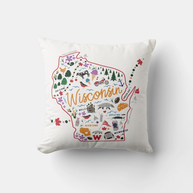 Almofada Travesseiro Caprichoso de Wisconsin (Frente)