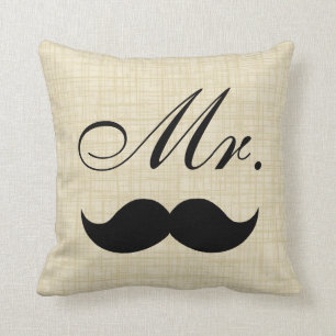 Almofada Travesseiro casal, Sr. w bigode negro em pergaminh
