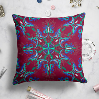 Almofada Travesseiro Celestial Bloom Star em Magenta