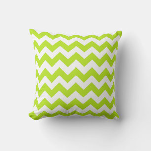 Almofada Travesseiro Chartreuse e White Chevron Zig Zag