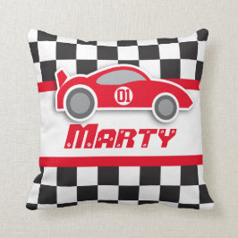 Almofada Travesseiro chequered azul vermelho do nome da