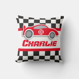 Almofada Travesseiro chequered vermelho brilhante do nome