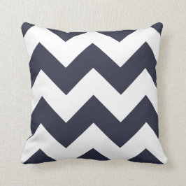 Almofada Travesseiro Chevron com Zigzag Azul Marinho