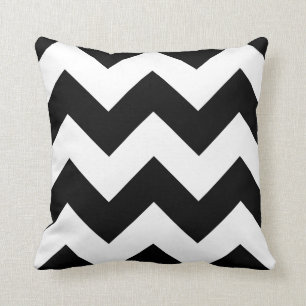 Almofada Travesseiro Chevron com Zigzag preto e branco