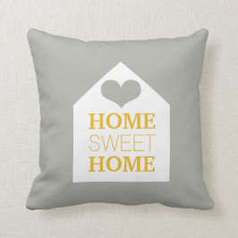 Almofada Travesseiro cinzento & amarelo da mostarda HOME