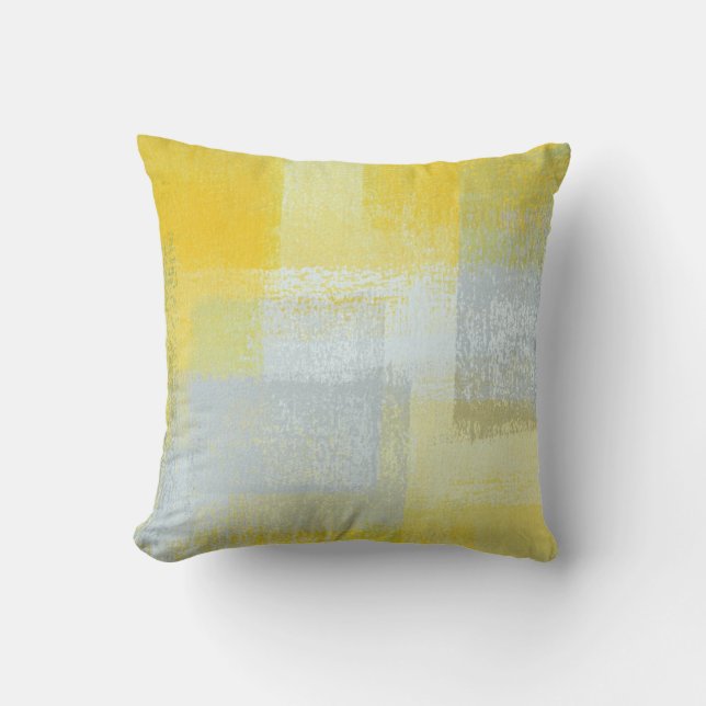 Almofada Travesseiro cinzento e amarelo "a longo prazo" da (Frente)