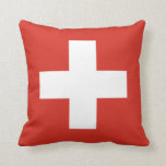 Almofada Travesseiro com bandeira de Suiça<br><div class="desc">Bandeira design travesseiro decorativo suíça.</div>