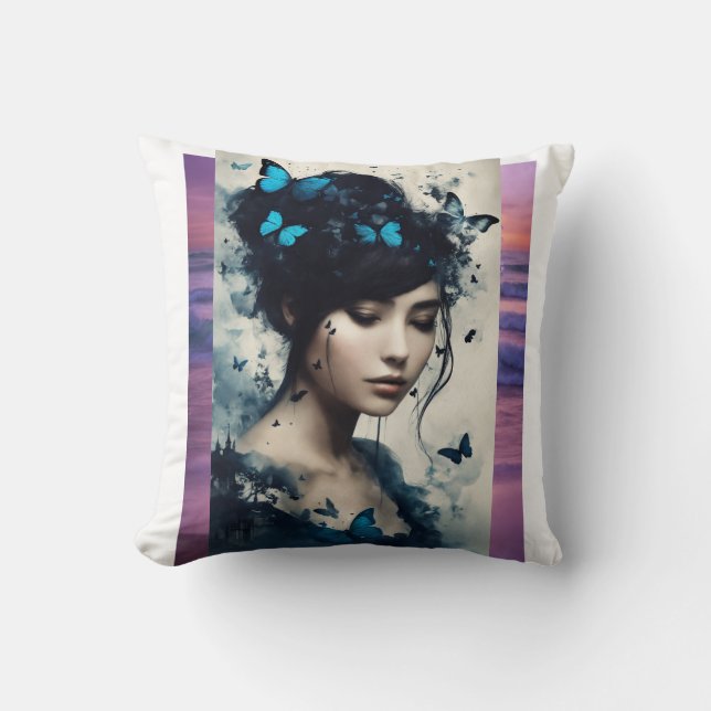 Almofada travesseiro com borboletas (Frente)