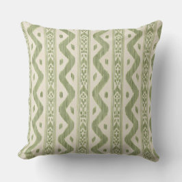 Almofada Travesseiro com Cobertura em Ikat Verde e Creme, L