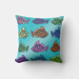Almofada Travesseiro com Desenho de Peixe em Pastel Encanta