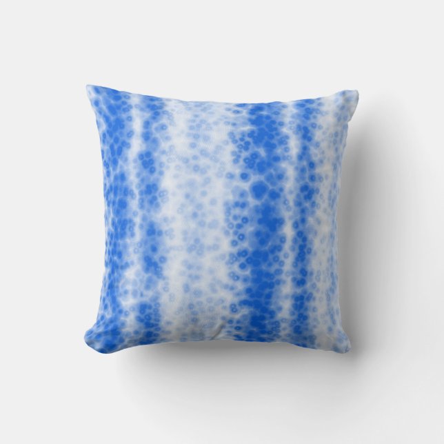 Almofada Travesseiro com Design de Bolhas em Aquarela Azul  (Frente)