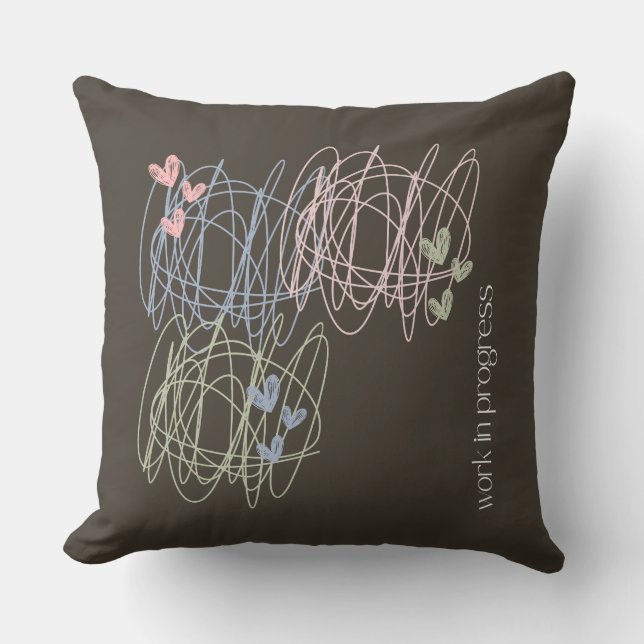 Almofada Travesseiro com design de scribble (Frente)