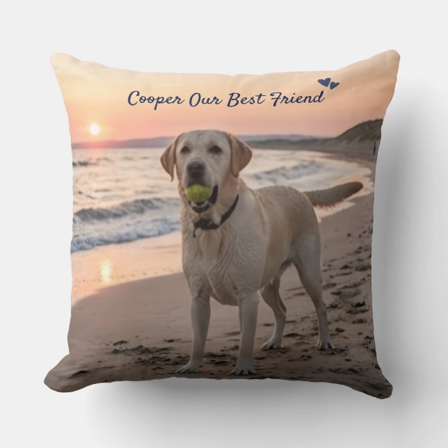 Almofada Travesseiro com Foto Personalizada de Pet com Nome (Frente)