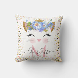 Almofada Travesseiro com monograma de princesa gatinha da m