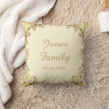 Travesseiro com Nome da Família e Data Personalizá