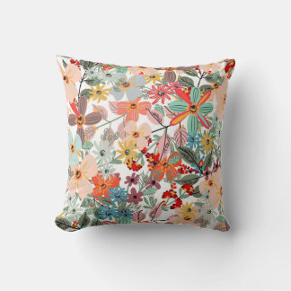 Almofada Travesseiro com Padrão de Jardim Floral Pastel Mod