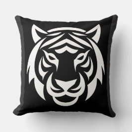 Almofada Travesseiro com Rosto de Tigre Branco