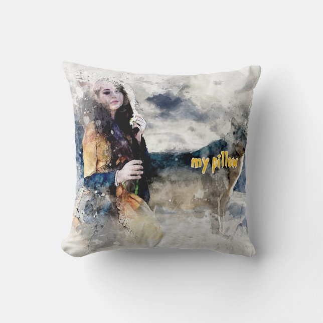 Almofada Travesseiro com volume de água texturizado (Frente)